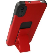 Xiaomi Redmi 9A Kılıf Mega Standlı Silikon - Kırmızı - CPTD3848-9049