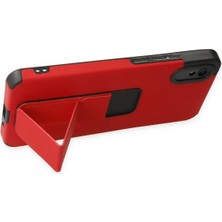 Xiaomi Redmi 9A Kılıf Mega Standlı Silikon - Kırmızı - CPTD3848-9049
