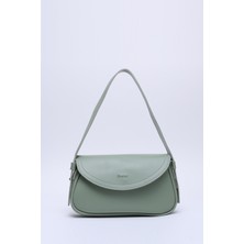 Mint Yeşil Shk150 Suni Deri Astarlı Çıtçıtlı Ayarlanabilir Askılı El, Kol ve Omuz Çantası