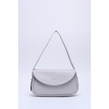 Gri Shk150 Suni Deri Astarlı Çıtçıtlı Ayarlanabilir Askılı El, Kol ve Omuz Çantası