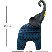 Modern Afrika Esintisi – 2’li Küçük Boy Dekoratif Fil Biblo Seti (17.5 x 10.5 Cm)