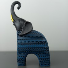 Modern Afrika Esintisi – 2’li Küçük Boy Dekoratif Fil Biblo Seti (17.5 x 10.5 Cm)