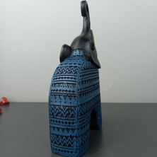 Modern Afrika Esintisi – 2’li Küçük Boy Dekoratif Fil Biblo Seti (17.5 x 10.5 Cm)