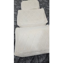 Çeyizlik Kadife 3`lü Petekli Bohça Nişan Gelin Damat Hurcu