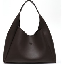 SHAKA Kahve Rengi SHK19 Suni Deri, Çıtçıtlı, Tek Bölmeli, Fermuarlı Makyaj Çantalı, El, Kol ve Omuz Çantası