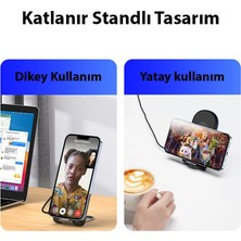 Duzzona W2 Katlanır Standlı 15W Hızlı Şarj Wireless Kablosuz Şarj CIHAZI-(577 - KRM3694-9466