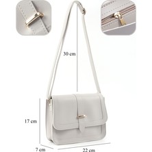 Shaka Gri Shk127  Deri Iç Fermuar Cepli Çıtçıt Kapamalı El,Kol Ve Omuz Çantası U:17 E:22 G:7 Cm
