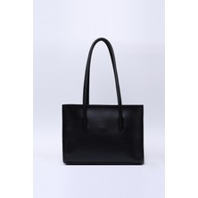 SHAKA Siyah Shk173  Deri, Tek Bölmeli, Fermuarlı, Makyaj Çantalı El, Kol Ve Omuz Çantası U:24 E:34 G:13 Cm