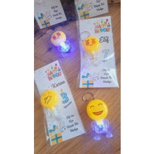 Sevgiliatolyemm Sevgiliatolyemm  mutluluk getirmesi dileğiyle Işıklı Emoji Anahtarlık 10 Adet Doğum Günü Hediyelikleri, Bayram hediyesi, Karne Hediyelikleri, Babyshower