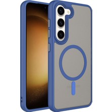 Cep Plus Galaxy S23 Plus Kılıf Mat Arka Yüzey Wireless Şarj Özellikli Cppl Flet Magsafe Kapak-Mavi