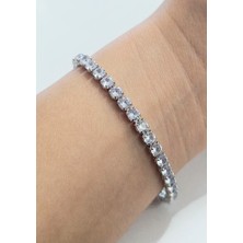 Monalisa Home Lüks Gösterişli Taşlı Gümüş Renk Bileklik