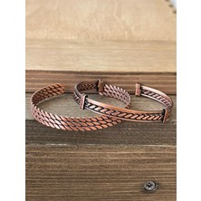 Aida Jewelss Saf Bakır Bileklik 2li Set Saf Bakır Bileklik Ayarlanabilir Ölçü