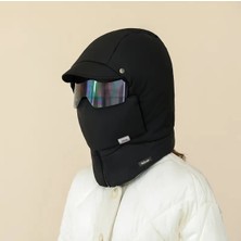 1 Adet Kış Sıcaklığı Kadın Polyester Fleece Şapka Entegre Şal Ile, %100 Polyester Esnek Olmayan Taşınabilir Şapka, Dokuma Zanaat Kürk Şapka Bisiklet, Kalınlaştırılmış Sıcaklık