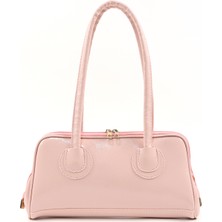 Şeker Pembesi SHK227 Kırışık Dokulu,suni Deri, Fermuarlı ,tek Bölmeli ,askılı El, Kol ve Omuz Çantası