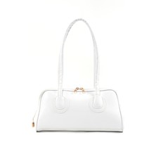 Beyaz SHK227 Kırışık Dokulu,suni Deri, Fermuarlı ,tek Bölmeli ,askılı El, Kol ve Omuz Çantası