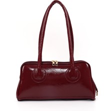 Bordo SHK227 Kırışık Dokulu,suni Deri, Fermuarlı ,tek Bölmeli ,askılı El, Kol ve Omuz Çantası