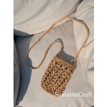 Hasır Çanta,telefon Çanta,örgü Çanta,askılı, Minimal, Yazlık