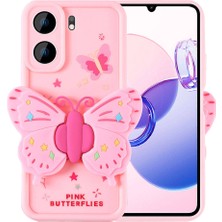 Cep Plus Xiaomi Poco C65 Kılıf Kamera Korumalı Figür Tasarımlı Cppl Kapya Kapak-Pembe Açık