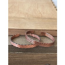 Aida Jewelss Saf Bakır Bileklik 2li Set Saf Bakır Bileklik Ayarlanabilir Ölçü