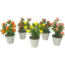 5li Set Yapay Çiçek Mini Saksıda Meyveler 20CM