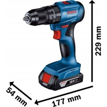 Bosch Professional GSB 185-Li 2.0 Ah Tek Akülü Kömürsüz Motor Darbeli Matkap + 23 Parça Aksesuar Set - 06019K3102