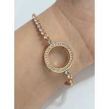 Monalisa Home Lüks  Gösterişli Taşlı Altın Renk Bileklik