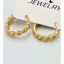 Altın Sarısı Halka Kararmaz Lüks Küpe