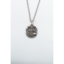 Minimal BTS Army Gümüş Kaplama Düz Zincir Kolye