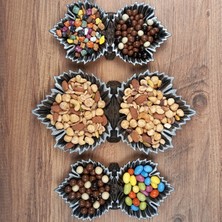 Asma Yaprağı Şıklığı – 3 Lü Set Dekoratif Sunumluk & Çerezlik Tabak (30 x 15 Cm)