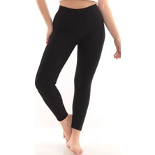 Kadın Siyah Termal Tayt Içi Şardonlu