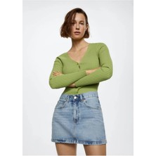 Mango Kot Denim Etek Mini
