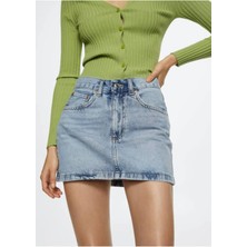 Mango Kot Denim Etek Mini