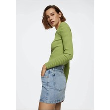 Mango Kot Denim Etek Mini