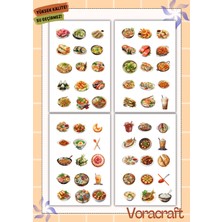 4'lü Asya Yemekleri Sticker Set Ajanda Bullet Journal Set A028