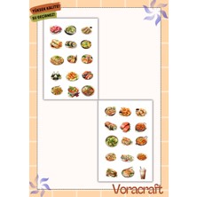 4'lü Asya Yemekleri Sticker Set Ajanda Bullet Journal Set A028