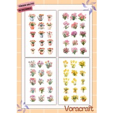 4'lü Lale Sticker Set Ajanda Bullet Journal Set A032