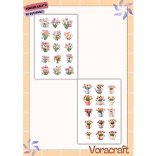 4'lü Lale Sticker Set Ajanda Bullet Journal Set A032