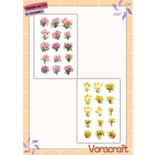 4'lü Lale Sticker Set Ajanda Bullet Journal Set A032