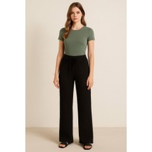 Arben Boutique Kadın Beli Lastikli Pol Paça Pantolon