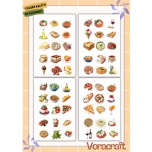 4'lü Italyan Yemek Sticker Set Ajanda Bullet Journal Set A027