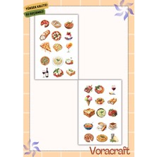 4'lü Italyan Yemek Sticker Set Ajanda Bullet Journal Set A027