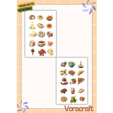 4'lü Italyan Yemek Sticker Set Ajanda Bullet Journal Set A027