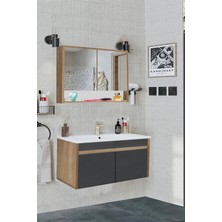 Serena Ea 100 Cm, Seramik Lavabolu Banyo Dolabı Seti, Mdf, Hazır Kurulu