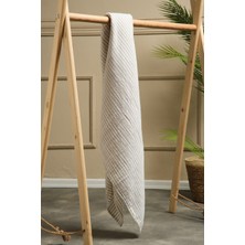 Caline Baby 2 Kat Çizgili Müslin Kundak Bezi 20-20 / 120X120 cm Bej
