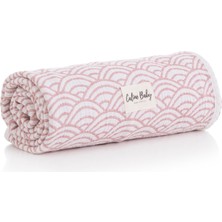 Caline Baby 4 Kat Jakarlı Müslin Battaniye 110X110CM - Gökkuşağı Desen 1 Gülkurusu