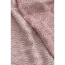 Caline Baby 4 Kat Jakarlı Müslin Battaniye 110X110CM - Gökkuşağı Desen 1 Gülkurusu
