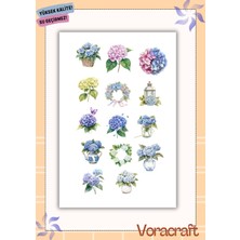 4'lü Bahar Çiçek Sticker Set Ajanda Bullet Journal Set A045