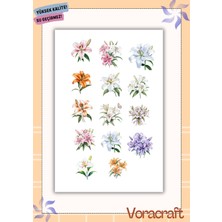 4'lü Bahar Çiçek Sticker Set Ajanda Bullet Journal Set A045