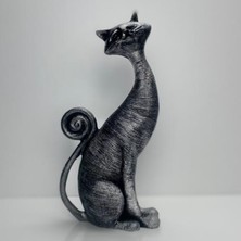 Asil Duruş – 2’li Modern Kedi Biblo Seti (21 x 10 Cm)