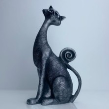 Asil Duruş – 2’li Modern Kedi Biblo Seti (21 x 10 Cm)